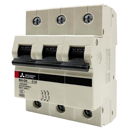 MCB MITSUBISHI 3P 16A 6kA ( BH-D6 )
